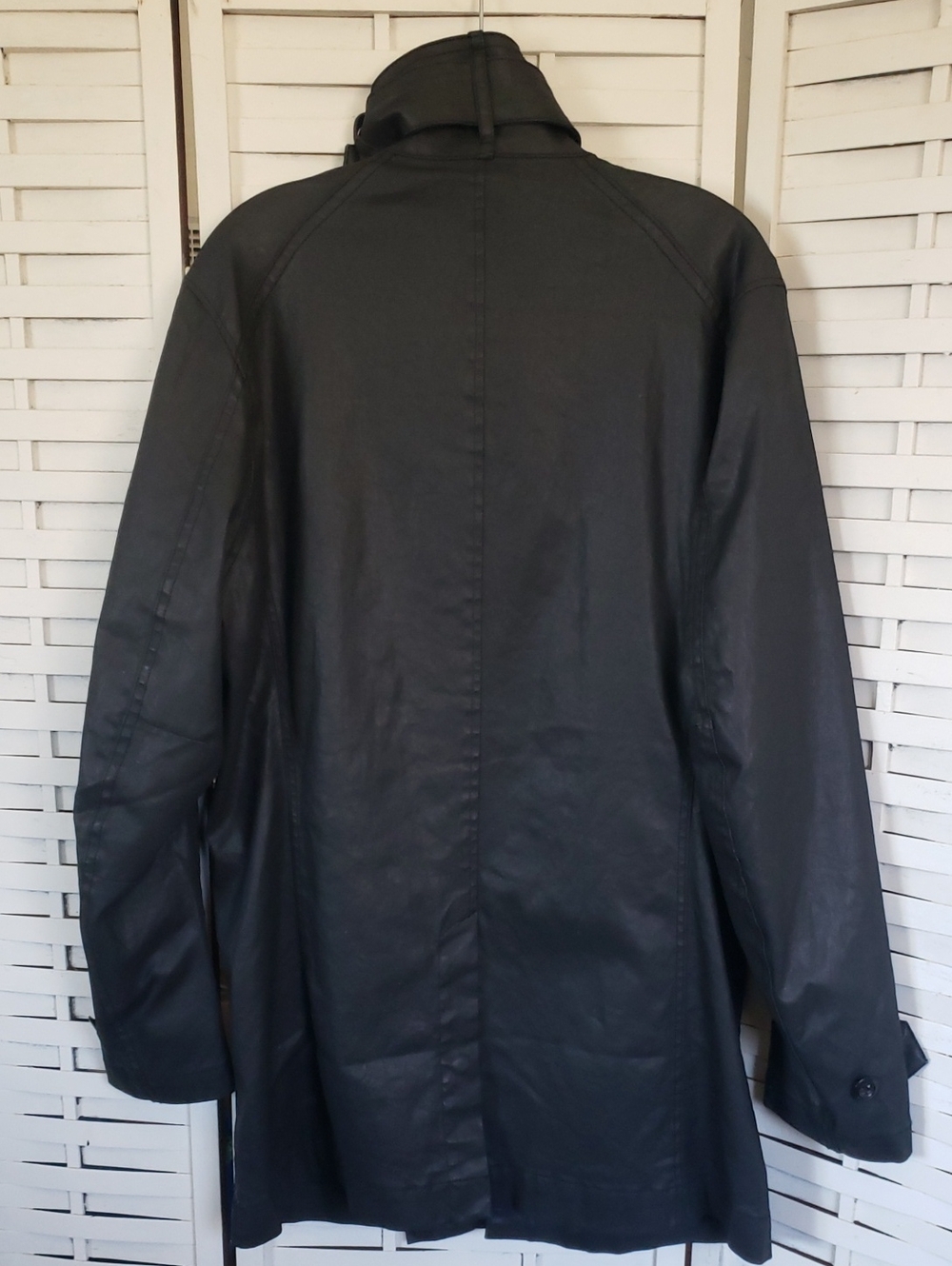 G-Star Raw Garber Men's Black Denim Coated Trench Coat with High Collar M - Picture 8 of 10